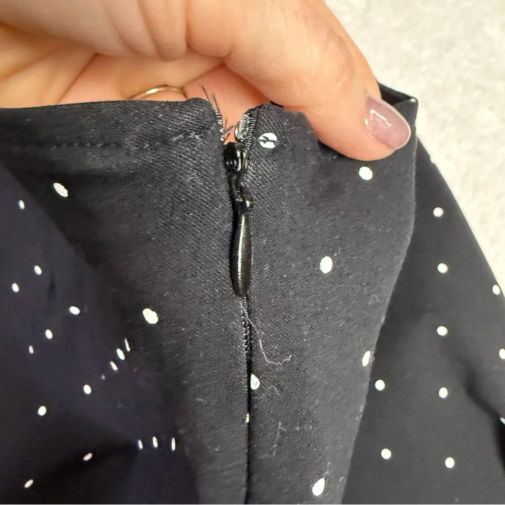 A New Day size 12 Black Pants with White Polka Dots hidden side zipper - Picture 5 of 9